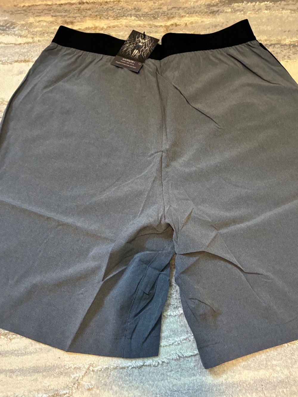 NWT OHMME Size L Athletic Warrior I shorts in Blue Slate Melange Elastic waist.